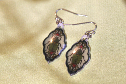 Beetle stained glass dangles