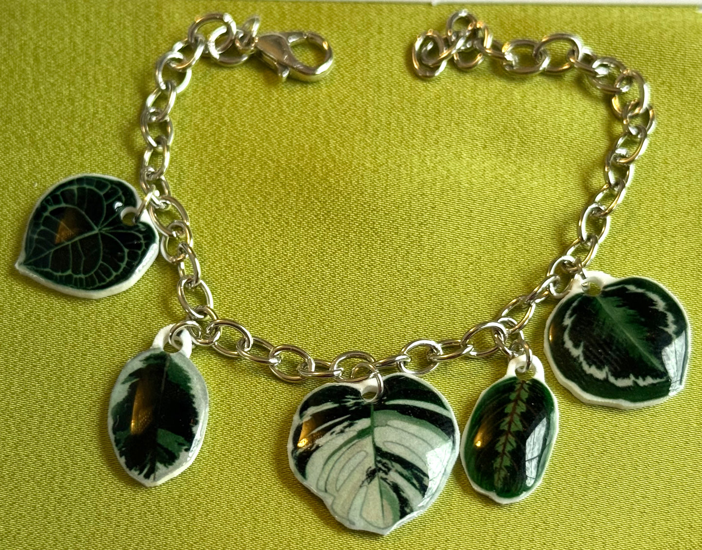 Leafy charm bracelet
