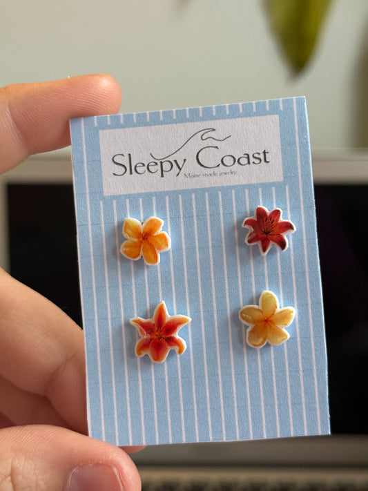 Mismatched Gardenia Studs